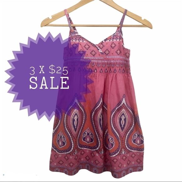 3/$25 GIRLS BOHO PAISLEY PRINT MAXI DRESS SIZE L - Picture 1 of 9